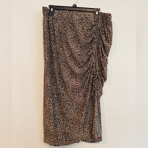 SHEIN Brown Leopard Print Pencil Skirt